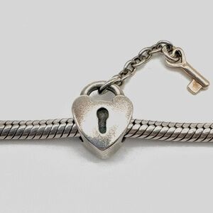 Pandora Key To My Heart Sterling Silver & 14k Lock & Key Charm